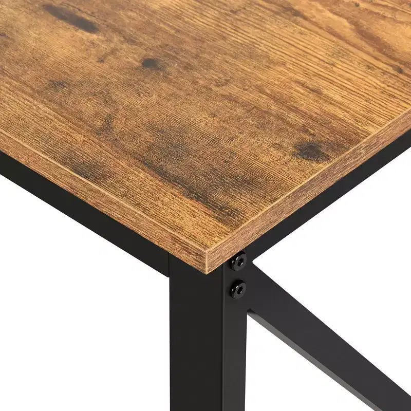 Bureau d'angle réversible en forme de L brun de 55 pouces avec tiroirs et lumières LED, et 4 étagères ouvertes en verre