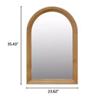 Miroir Mural Cintrée en Bois, Miroir Décoratif Rustique 24 x 35 pour Salle de Bain, Coiffeuse, Salon-Panipeachy