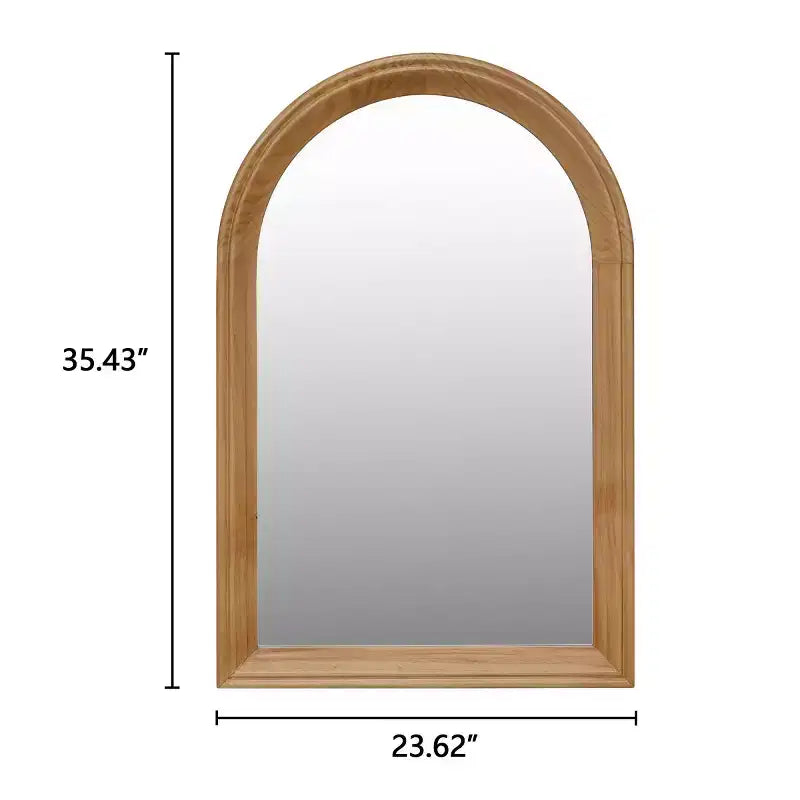 Miroir Mural Cintrée en Bois, Miroir Décoratif Rustique 24 x 35 pour Salle de Bain, Coiffeuse, Salon-Panipeachy