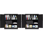 Armoire de rangement métallique à 2 portes VIYET 35, armoire en acier robuste verrouillable avec 2 étagères réglables (organiseur pour maison/bureau/garage)