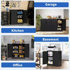 Armoire de rangement métallique à 2 portes VIYET 35, armoire en acier robuste verrouillable avec 2 étagères réglables (organiseur pour maison/bureau/garage)