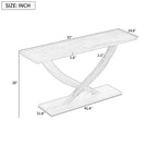 Console d'entrée rustique moderne Whisen 57'', table d'appoint pour couloir, table de canapé mince avec pieds croisés, construction robuste