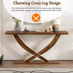 Console d'entrée rustique moderne Whisen 57'', table d'appoint pour couloir, table de canapé mince avec pieds croisés, construction robuste