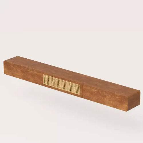78.74 Floating TV Stand for 85 Inch TV Wall Mounted Media Console with Rattan Door and Drawers Modern Entertainment Shelf Gaoyangjiaju