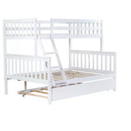 Lit superposé jumeau sur grand, détachable, avec lit gigogne pour enfants et adolescents, lit superposé en bois avec échelle et garde-corps, séparable en 2 lits.