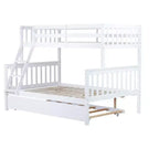 Lit superposé jumeau sur grand, détachable, avec lit gigogne pour enfants et adolescents, lit superposé en bois avec échelle et garde-corps, séparable en 2 lits.