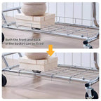 VIYET 68 800LBS Portant à vêtements double avec étagères, portant à vêtements roulant en fer robuste (cintre portable commercial pliable)