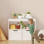 Organisateur de rangement 8 casiers de rangement, bacs à jouets amovibles, organisateur de livres à 4 niveaux et 2 armoires de rangement pour salle de jeux, chambre d'enfant