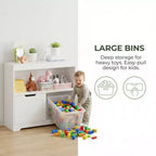 Organisateur de rangement 8 casiers de rangement, bacs à jouets amovibles, organisateur de livres à 4 niveaux et 2 armoires de rangement pour salle de jeux, chambre d'enfant