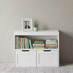 Organisateur de rangement 8 casiers de rangement, bacs à jouets amovibles, organisateur de livres à 4 niveaux et 2 armoires de rangement pour salle de jeux, chambre d'enfant
