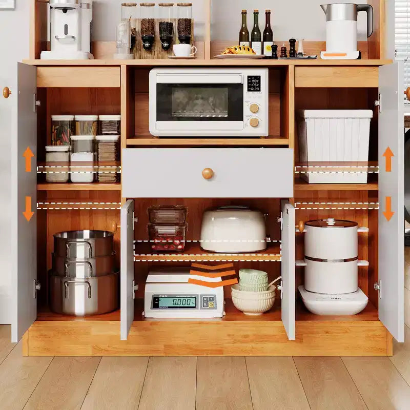 Buffet en bois, armoire de cuisine autonome, grande armoire de rangement/bar à café pour entrée, salle à manger, salon.