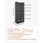 Vitrine VEVOR avec portes, vitrine éclairée de 170 cm de haut avec 2 étagères réglables, vitrine à collectionner à 5 niveaux, noire
