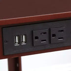 Table d'appoint étroite Lakeside Collection avec station de charge - Ports USB et prises de courant -