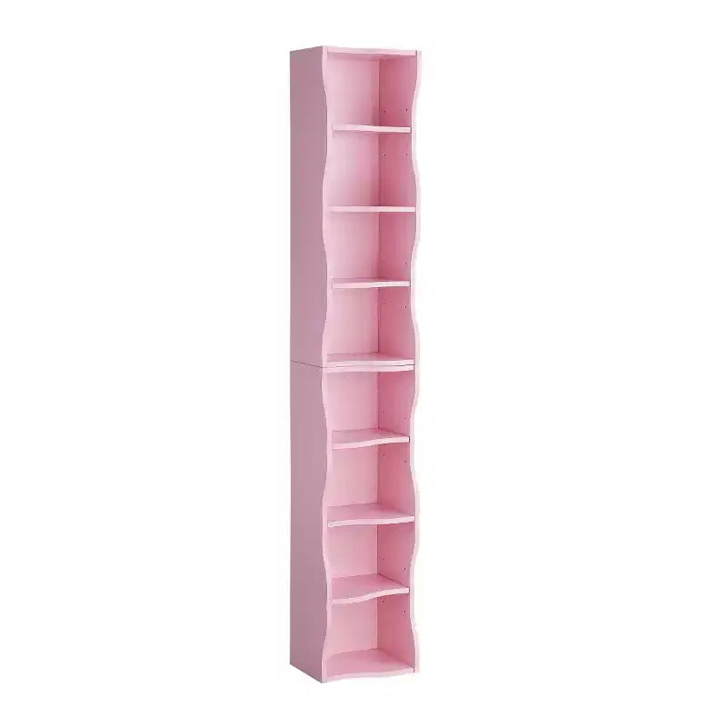 Étagère décorative haute à 8 niveaux avec étagères ouvertes, vitrine étroite moderne sur pied pour le salon ou le bureau à domicile-Panipeachy