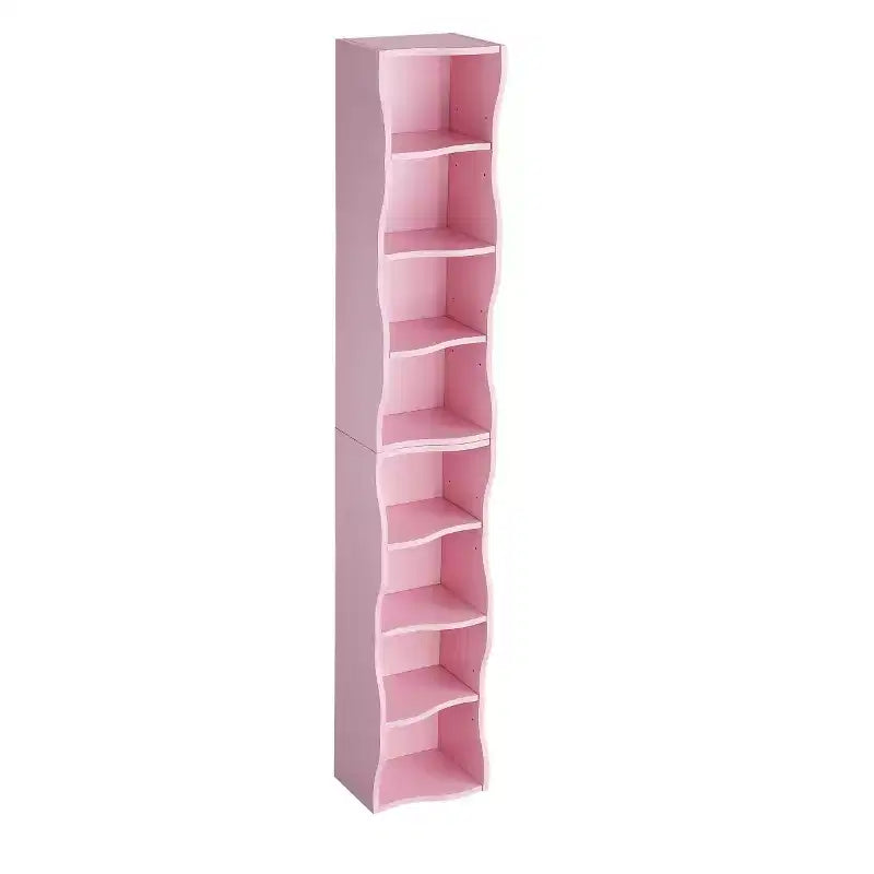 Étagère décorative haute à 8 niveaux avec étagères ouvertes, vitrine étroite moderne sur pied pour le salon ou le bureau à domicile-Panipeachy