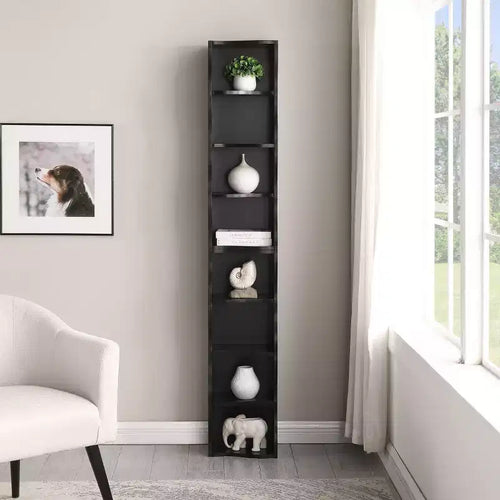Étagère décorative haute à 8 niveaux avec étagères ouvertes, vitrine étroite moderne sur pied pour le salon ou le bureau à domicile-Panipeachy