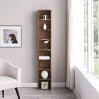 Étagère décorative haute à 8 niveaux avec étagères ouvertes, vitrine étroite moderne sur pied pour le salon ou le bureau à domicile-Panipeachy