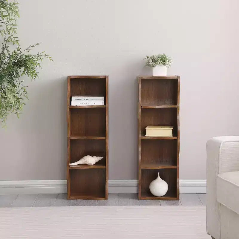 Étagère décorative haute à 8 niveaux avec étagères ouvertes, vitrine étroite moderne sur pied pour le salon ou le bureau à domicile-Panipeachy