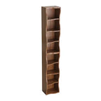 Étagère décorative haute à 8 niveaux avec étagères ouvertes, vitrine étroite moderne sur pied pour le salon ou le bureau à domicile-Panipeachy