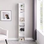 Étagère décorative haute à 8 niveaux avec étagères ouvertes, vitrine étroite moderne sur pied pour le salon ou le bureau à domicile-Panipeachy