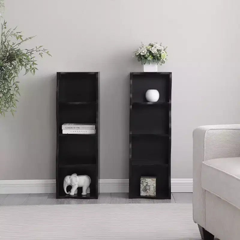 Étagère décorative haute à 8 niveaux avec étagères ouvertes, vitrine étroite moderne sur pied pour le salon ou le bureau à domicile-Panipeachy