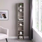 Étagère décorative haute à 8 niveaux avec étagères ouvertes, vitrine étroite moderne sur pied pour le salon ou le bureau à domicile-Panipeachy