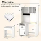 Coiffeuse Costway 100 cm avec miroir, lumières, prises de courant, luminosité réglable et étagères