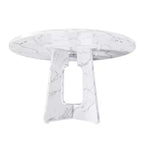 Table à manger ronde de 47 pouces pour 4 personnes, table de ferme en MDF avec finition marbre blanc, capacité de 300 lb, assemblage facile pour salle à manger, cuisine, salon