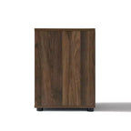 LuxenHome Table de chevet et table d'appoint 21,65 po noyer avec deux tiroirs de rangement en bois manufacturé durable marron