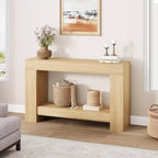 Console de ferme 47", table d'entrée et de canapé à 2 niveaux avec rangement ouvert pour la décoration du salon, du couloir et de l'entrée