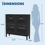 Meuble de rangement pour chaussures avec 4 tiroirs basculants, organiseur de chaussures avec poignées carrées, étagère à chaussures réglable pour entrée, salon, chambre à coucher