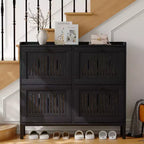 Meuble de rangement pour chaussures avec 4 tiroirs basculants, organiseur de chaussures avec poignées carrées, étagère à chaussures réglable pour entrée, salon, chambre à coucher