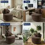 Fauteuil pivotant COZONY 360 avec rangement caché, chaise ergonomique en forme de baquet avec rembourrage moelleux pour salon, chambre et bureau