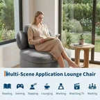Fauteuil pivotant COZONY 360 avec rangement caché, chaise ergonomique en forme de baquet avec rembourrage moelleux pour salon, chambre et bureau