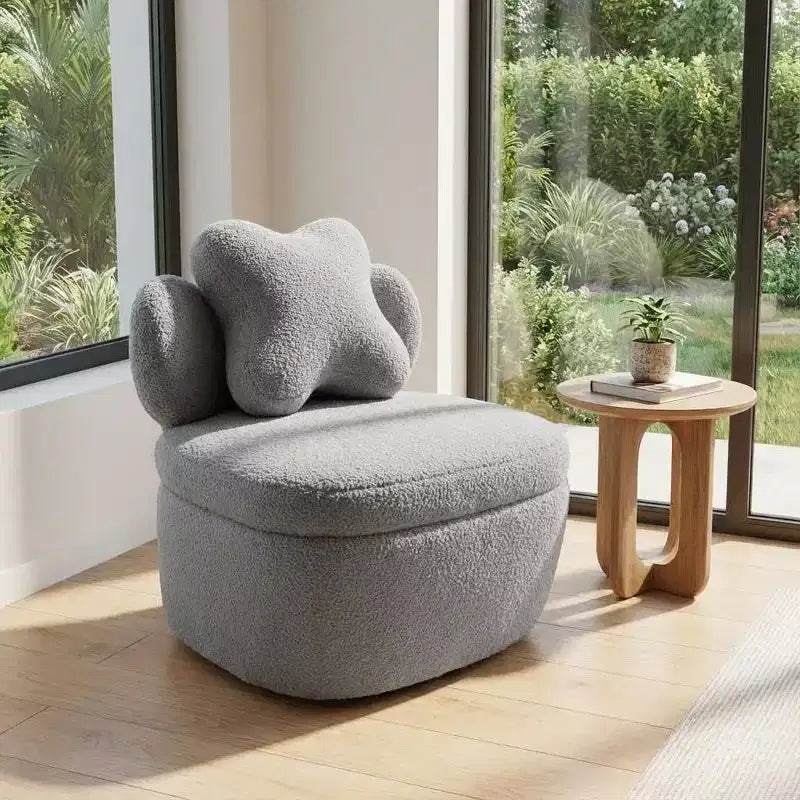 Fauteuil pivotant COZONY 360 avec rangement caché, chaise ergonomique en forme de baquet avec rembourrage moelleux pour salon, chambre et bureau