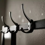 Porte-manteau avec miroir et meuble à chaussures, porte-manteau d'entrée industriel avec cadre en aluminium, organisateur d'entrée pour salon et chambre, marron rustique et noir