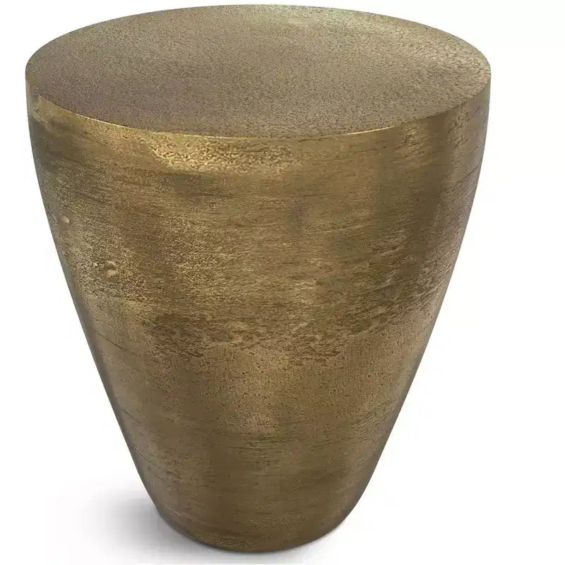 Table d'appoint McCoy Contemporary de 43 cm de large en fonte d'aluminium laiton antique, entièrement assemblée