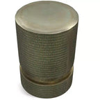 Table d'appoint Ambroise style industriel moderne en aluminium moulé, 33 cm de large, patine vert clair, entièrement assemblée