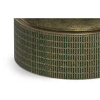 Table d'appoint Ambroise style industriel moderne en aluminium moulé, 33 cm de large, patine vert clair, entièrement assemblée