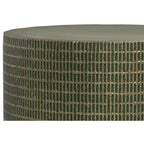 Table d'appoint Ambroise style industriel moderne en aluminium moulé, 33 cm de large, patine vert clair, entièrement assemblée