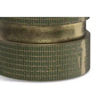 Table d'appoint Ambroise style industriel moderne en aluminium moulé, 33 cm de large, patine vert clair, entièrement assemblée