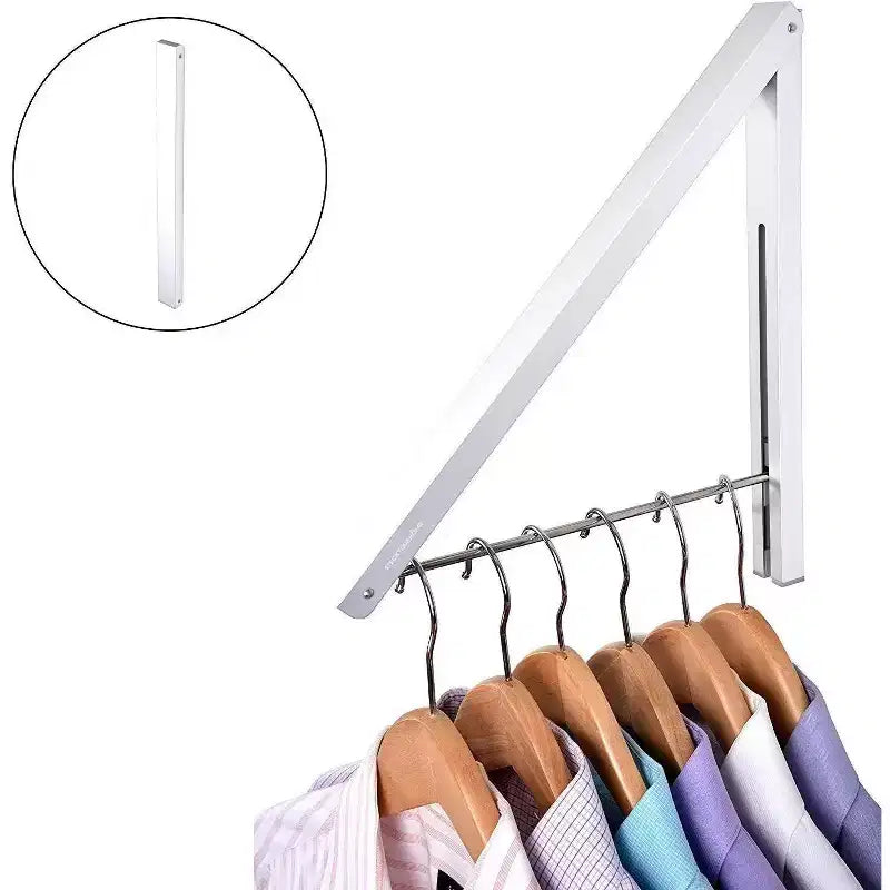 Séchoir mural rétractable pliable simple, blanc (20 pièces)