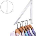 Séchoir mural rétractable pliable simple, blanc (20 pièces)