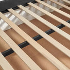 Bellemave Lit de repos double à carreaux vichy avec port USB et lit gigogne coulissant, Cadre de lit en forme de vague pour chambre et salon.
