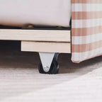 Bellemave Lit de repos double à carreaux vichy avec port USB et lit gigogne coulissant, Cadre de lit en forme de vague pour chambre et salon.