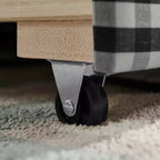 Bellemave Lit de repos double à carreaux vichy avec port USB et lit gigogne coulissant, Cadre de lit en forme de vague pour chambre et salon.