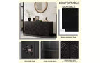 JVNOXK Buffet moderne à quatre portes de 150 cm, meuble de rangement rectangulaire avec dispositif anti-basculement indépendant, adapté aux cuisines, noir