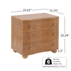 Christopher Knight Home Chaeryeong Table de chevet moderne en bois à 3 tiroirs avec façade incurvée