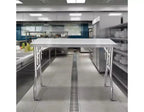 Table de travail de 48 x 30 pouces avec étagère inférieure – Table pliante robuste en acier inoxydable avec pied réglable, table de préparation alimentaire pour cuisine commerciale