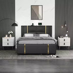Table de chevet MAYEERTY avec 2 tiroirs, plateau motif marbre, pour chambre à coucher, blanc